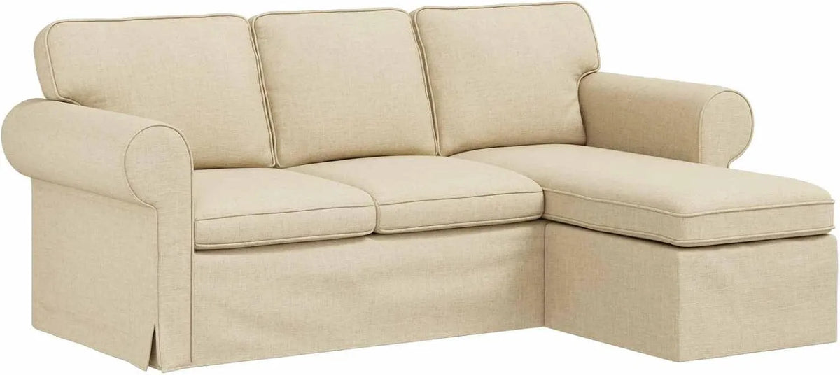 Sofa: 195 × 138 × 80 cm, beige, mit Stoffbezug