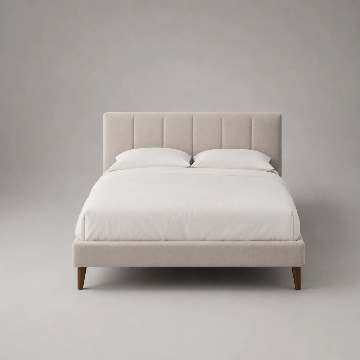 Polsterbett 160x200 cm Beige Polyester Eichenholz