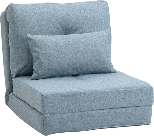 HOMCOM Sessel und Polsterstuhl — mit Schlaffunktion, mit Rückenlehne, mit Kissen, klappbar, 60 × 80 × 56 cm, verstellbar