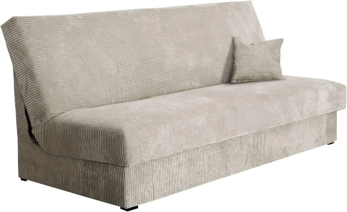Schlafsofa und Sofabett — Adela Mini, mit Cordbezug, mit Bettkasten, mit Schlaffunktion, 3 Sitzer, 3-Sitzer
