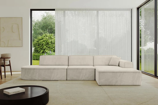 Ecksofa und Wohnlandschaft – IREA-L2-v3, L-Form, 327 × 165 × 77, beige, ALTDECOR IREA-L2