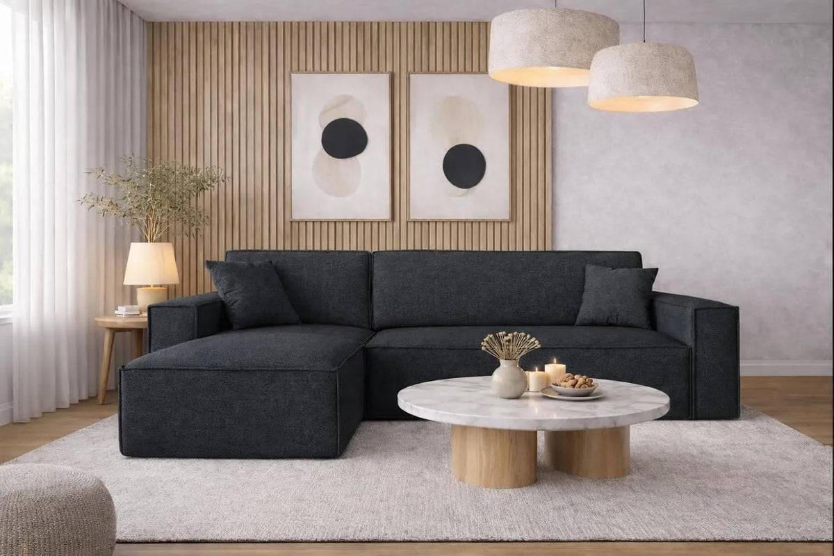 Ecksofa und Wohnlandschaft: Best, L-Form, linke Ausrichtung, freistehend, mit Bettkasten, grau, mit Schlaffunktion, mit Stoffbezug