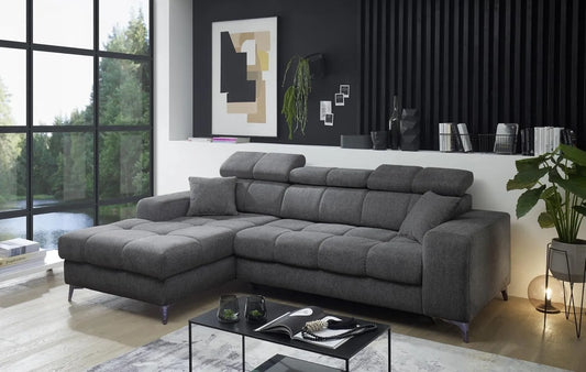 Ecksofa und Wohnlandschaft — mit Bettkasten, verstellbar, 268 × 105 × 172, anthrazit