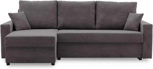 Ecksofa und Wohnlandschaft — POSO, mit Cordbezug, mit Bettkasten, mit Schlaffunktion, 233 × 90, Ecksofa Aikido I 233x90 POSO 022, mit Stoffbezug