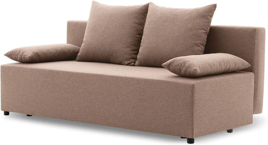 Sofa: LUX 02, SINE, mit Stauraum, mit Schlaffunktion, mit Kissen, im klassischen Stil, 190 × 75