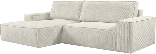 Ecksofa und Wohnlandschaft: MORABITO, linke Ausrichtung, mit Schlaffunktion, beige