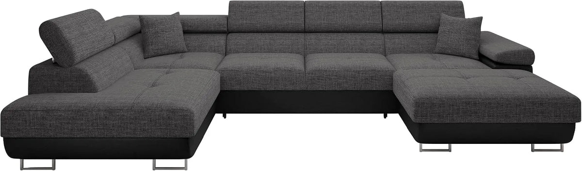 Ecksofa und Wohnlandschaft — Torezio Bis, U-Form, linke Ausrichtung, mit Bettkasten, mit Schlaffunktion