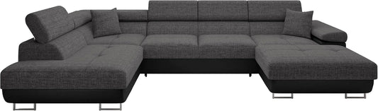Ecksofa und Wohnlandschaft — Torezio Bis, U-Form, linke Ausrichtung, mit Bettkasten, mit Schlaffunktion
