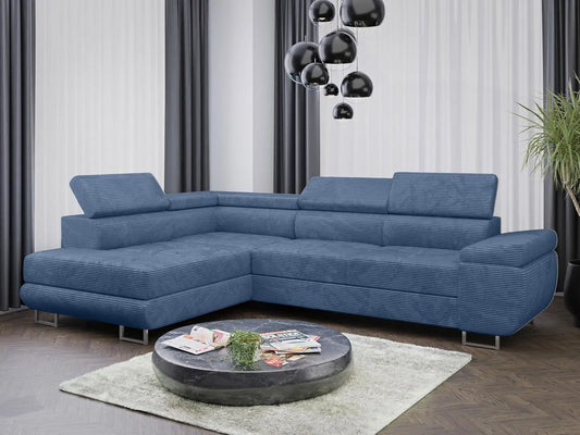 Ecksofa und Wohnlandschaft – POSO_05, Couchgarnitur, L-Form, linke Ausrichtung, mit Bettkasten, mit Schlaffunktion, 278 × 203 × 90 cm