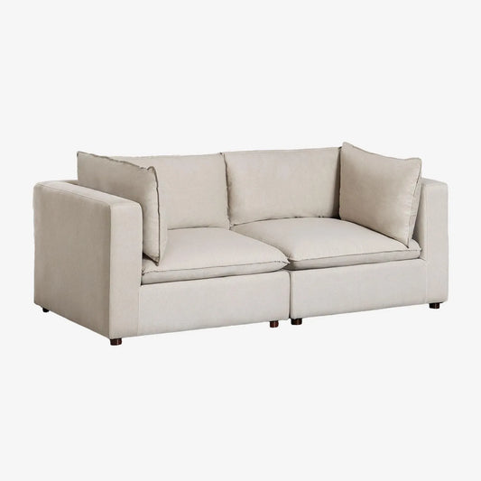 Modulares Sofa – aus Polyester, 2-teilig, beige