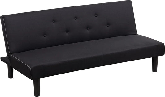 Polsterbett und gepolstertes Bettgestell — 3-Sitzer, 167 × 70 × 77 cm, 93 cm, schwarz, mit Stoffbezug