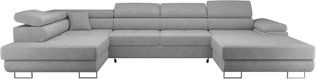 Ecksofa und Wohnlandschaft – mit Schlaffunktion, grau