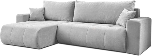 Ecksofa und Wohnlandschaft — Cloud, mit Bettkasten, mit Schlaffunktion, 130 × 230 cm, grau