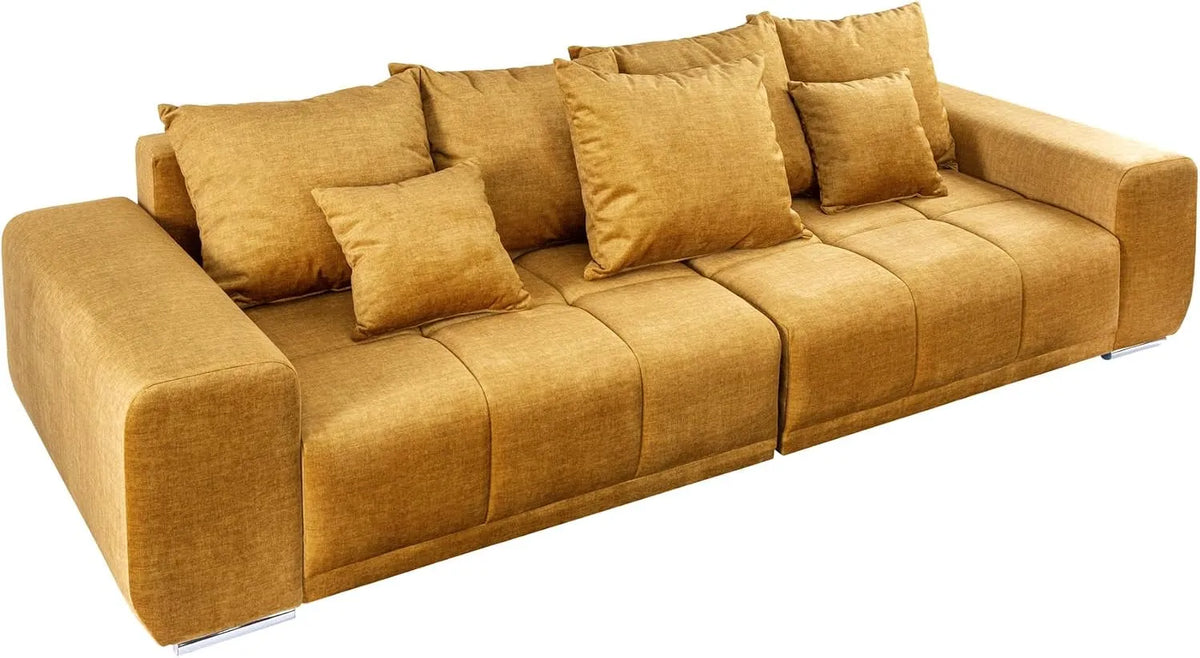 Sofa — ELEGANCIA, mit Kissen, mit Samtbezug, 285cm