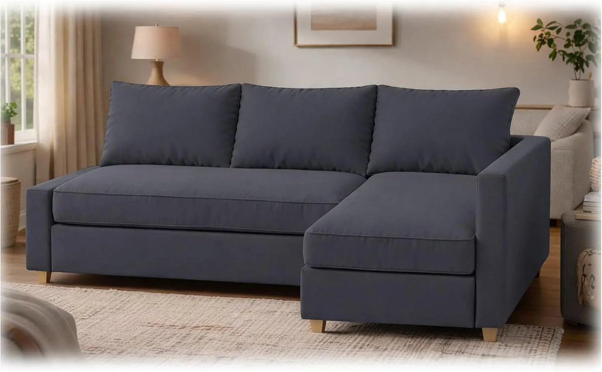IKEA Friheten-Schlafsofa und Sofabett: aus Polyester, linke Ausrichtung, grau