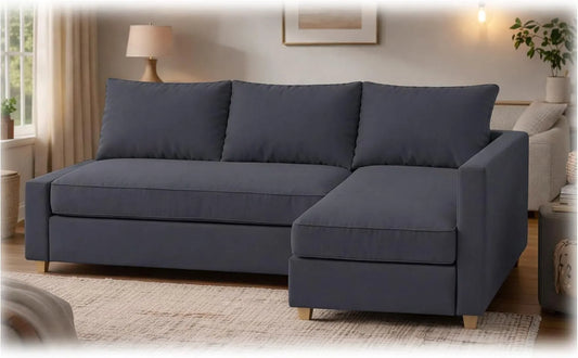 IKEA Friheten-Schlafsofa und Sofabett: aus Polyester, linke Ausrichtung, grau