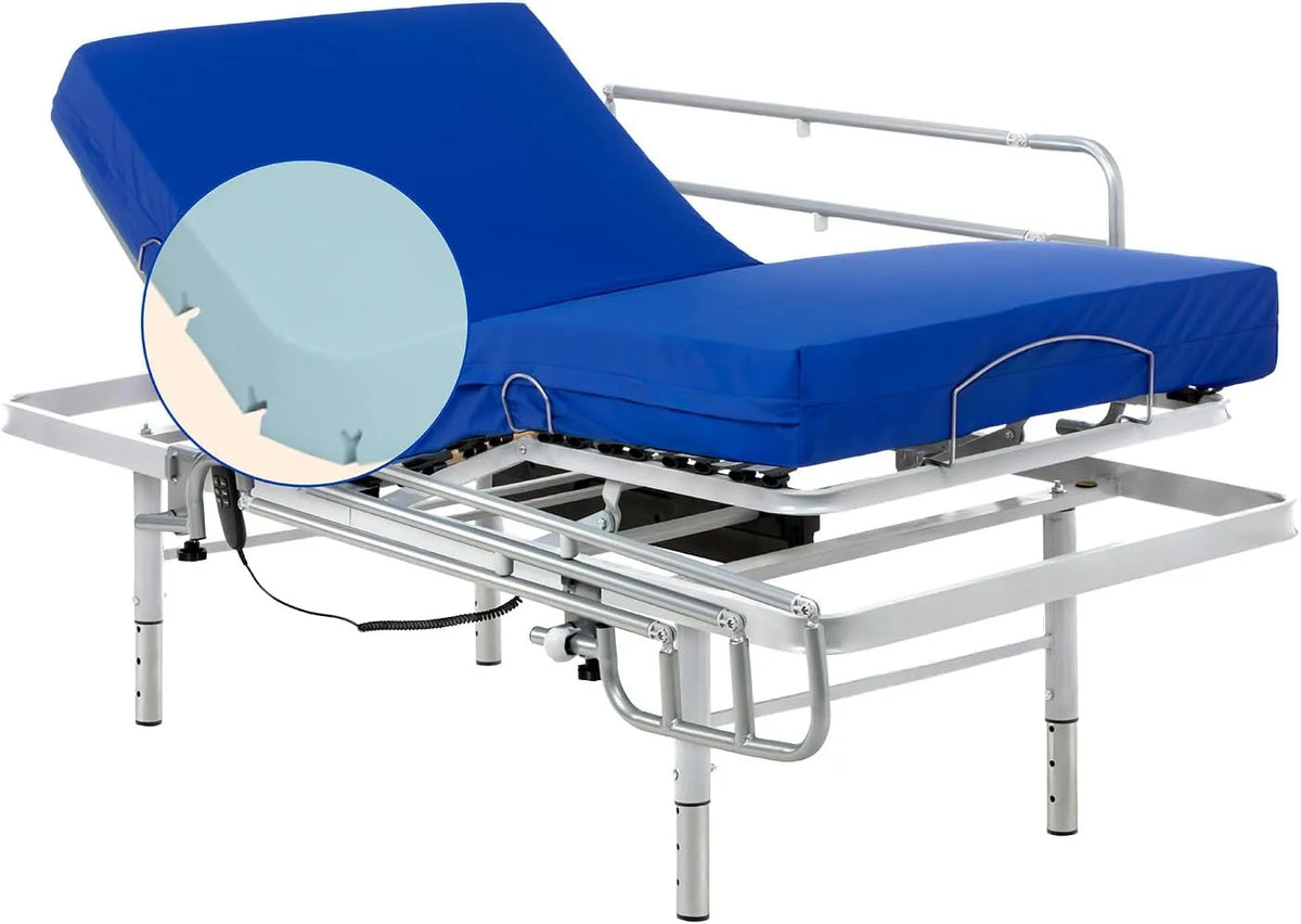 Geriafy – höhenverstellbar, mit Lattenrost, klappbar, 80 × 190