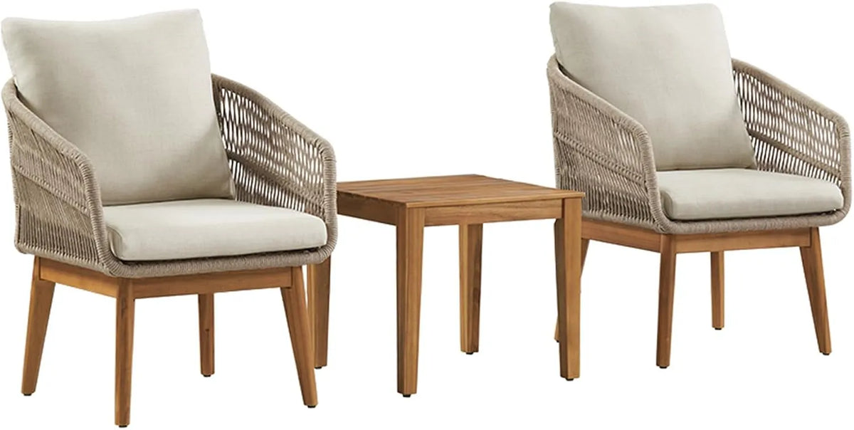 Gartenmöbel-Set und Lounge-Set – aus Polyester, mit Kissen, beige