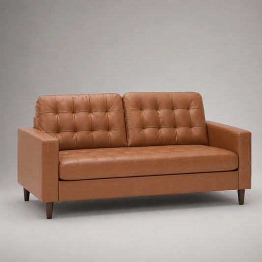3-Sitzer Sofa Echtleder Hellbraun