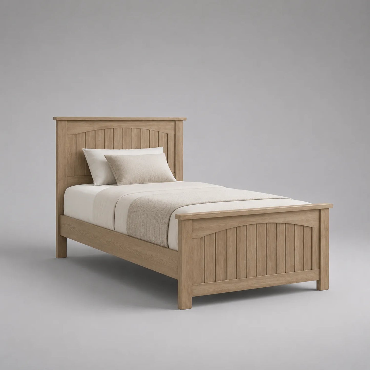 Holzbett Einzel Eiche 200x90cm Beige