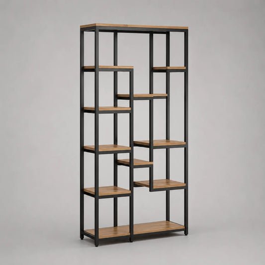 Holz und Metall Bücherregal 180x80x30cm