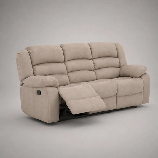 3-Sitzer Sofa mit Relaxfunktion Stoff Beige