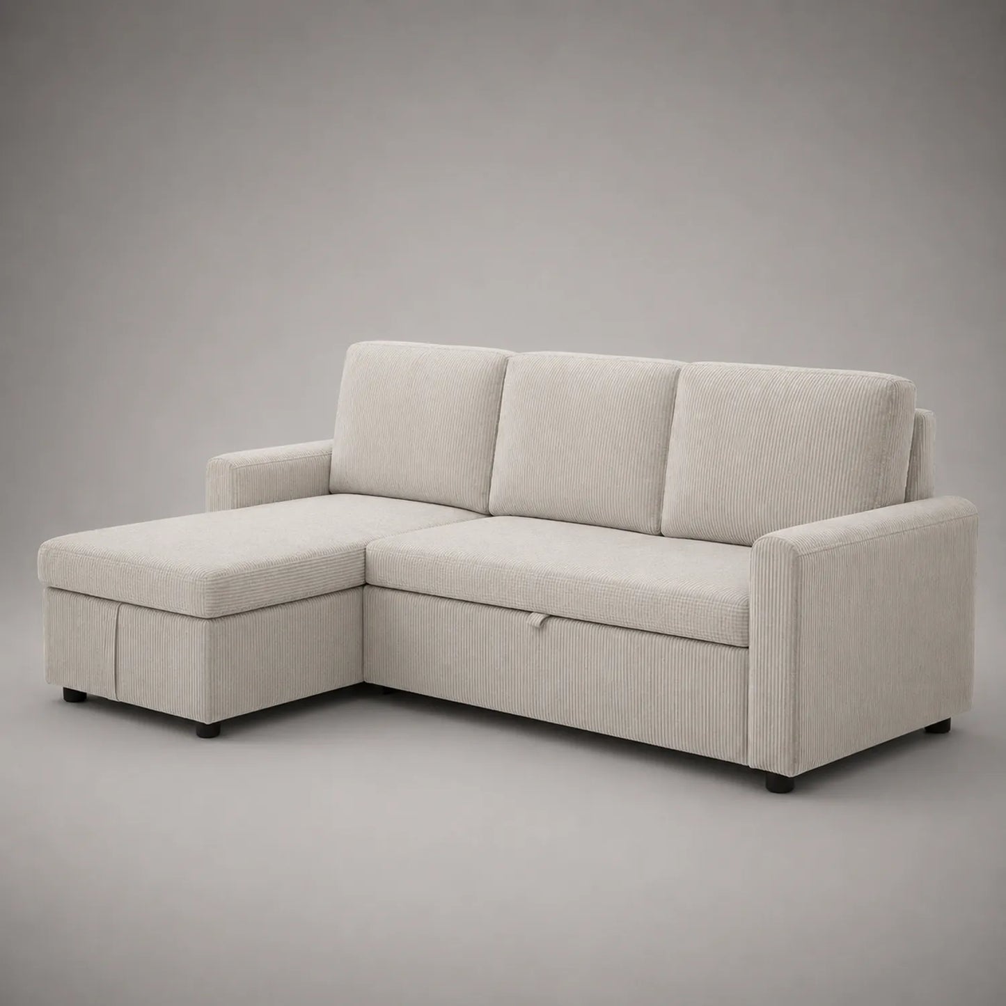 Ecksofa mit Schlaffunktion Cord Beige 250 cm