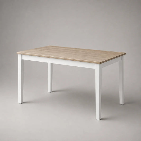 Rechteckiger Esstisch Holz MDF Eiche-Optik Weiß 120x75x75cm