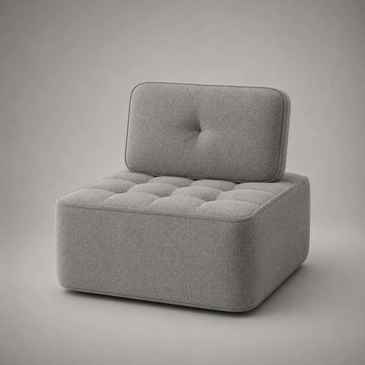 Modulares Einzelsitz Sofa Wollmischung Hellgrau 80x80x60cm