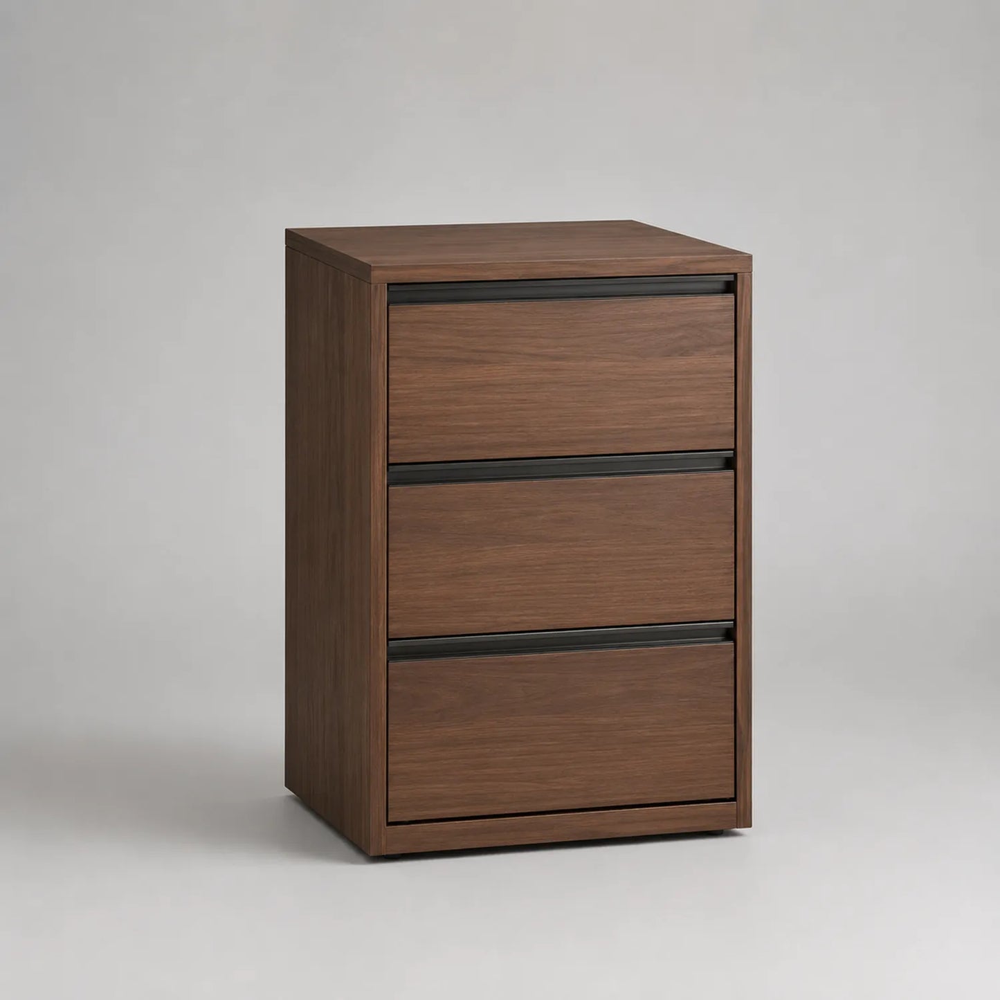 Aktenschrank mit 3 Schubladen aus Walnussfurnier